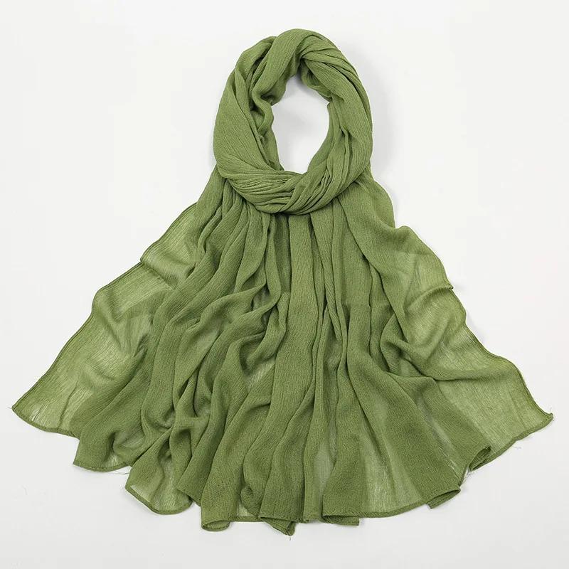 2024 Soft Rayon Cotton Muslim Hijabs for Women Scarf Plain Shawls Femme Musulman Viscose Rayon Headscarf Islamic Turban Headband