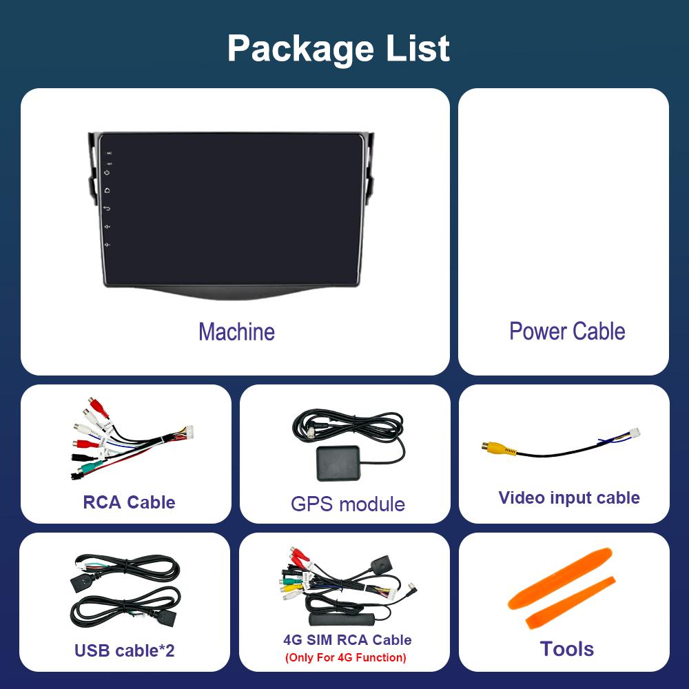 Car Video Multimedia Player DSP Stereo for Toyota RAV4 Rav 4 2005 - 2013  Android 14 GPS Navi WiFi IPS Screen 4G Bluetooth