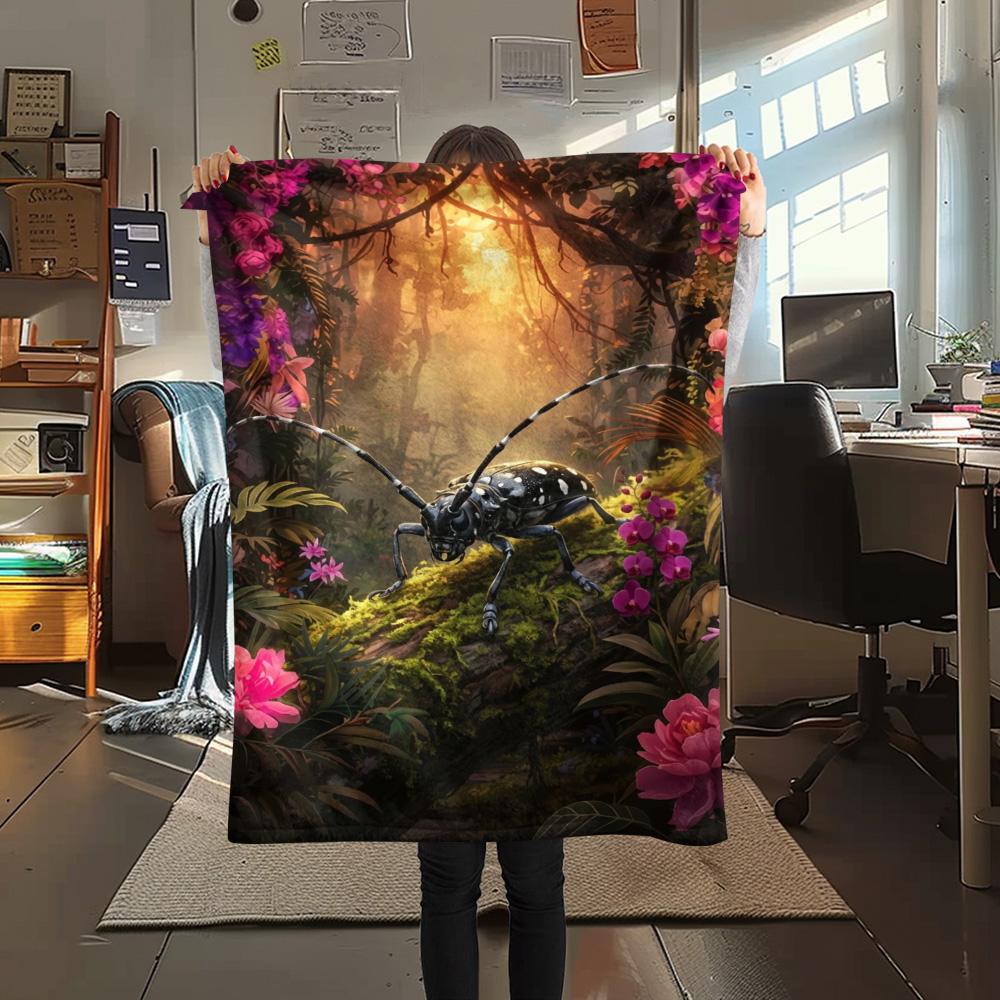 

1PC Structural composition Print FlAannel Blanket, High quality Comfortable for All Seasons, Home Decor, Warmth and Comfort 80cm x 120cm