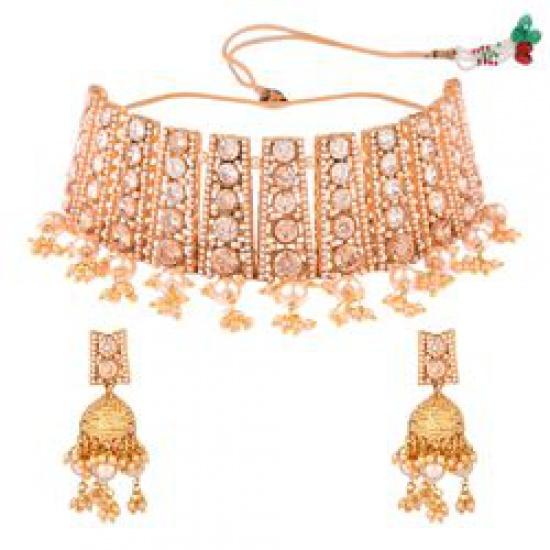 Set De Bijoux Indien Bollywood Complet Pour Mariage - Plaqué Or, Zircones Rouges - Neuf Avec étiquettes