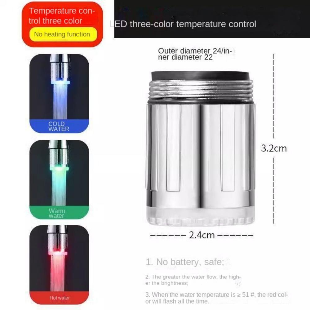 Color Changing Temperature Control Faucet 1/3/7 Colors Temperature Sensor Shower Tap  Household