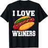 I Love Weiners Hotdog Camping Funny Graphic T-Shirt