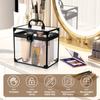 Clear Organizer Box with Lock and Key Portable Large Capacity Durable Multifunctional Cosmetics Toiletry Storage Box with Handle