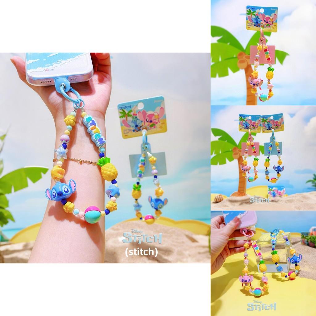 Stitch Summer Beach Series Resin Phone Pendant Keychain For Kids And Teens