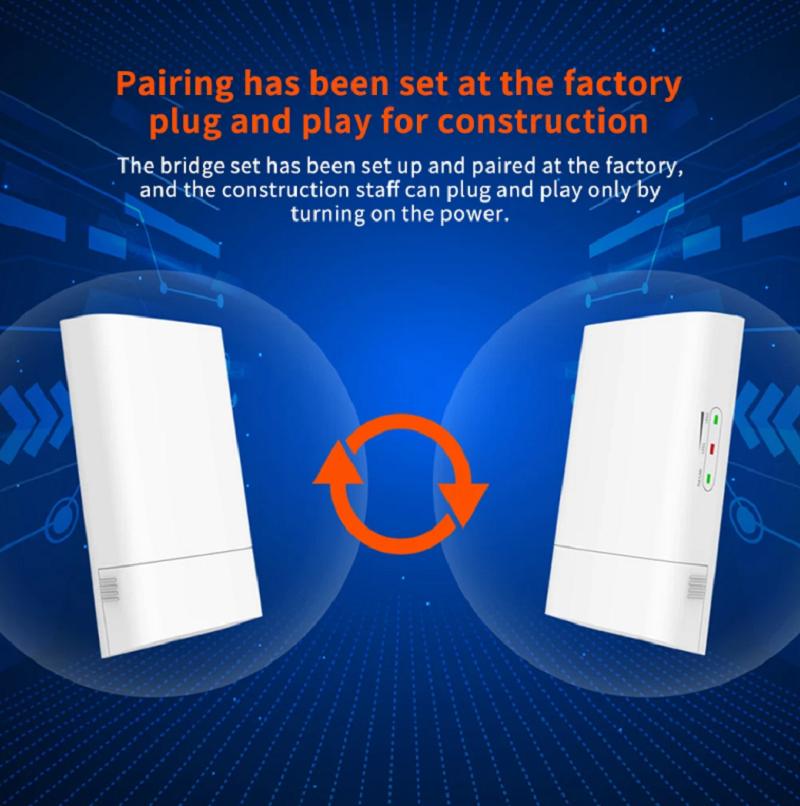 (A pari)Tenda O1-5G 1KM 5GHz Outdoor CPE Wireless 9dbi WiFi Repeater Extender Router Access Point with POE DC Adapter(2 Pcs)
