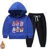 Children's Hooded Sweatshirt & Pants Set - Thickened, Warm, Autumn/Winter Style for Baby Boys & Girls