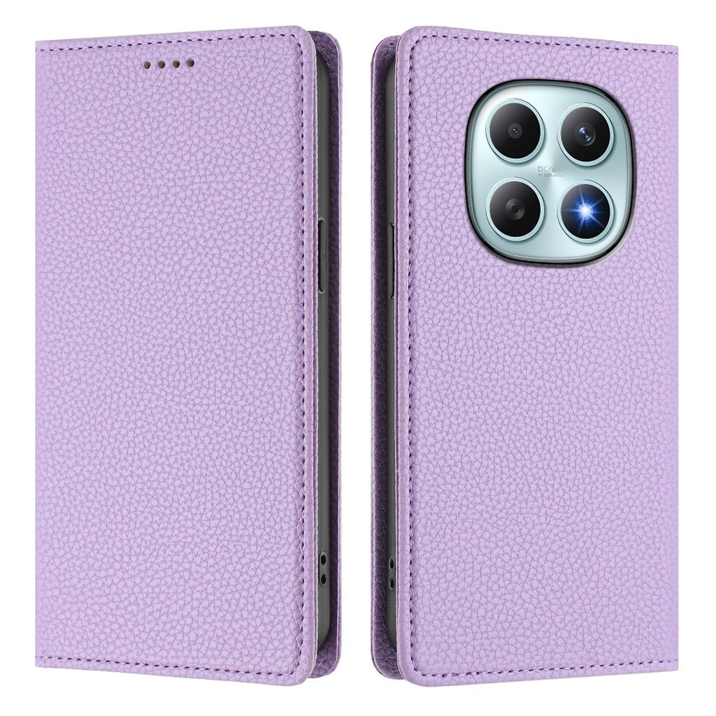 Pro Xiaomi Poco M8 5G/Redmi Note 15 5G (Globální) Peněženkové pouzdro s blokováním RFID, kožený mobilní kryt s texturou litchi