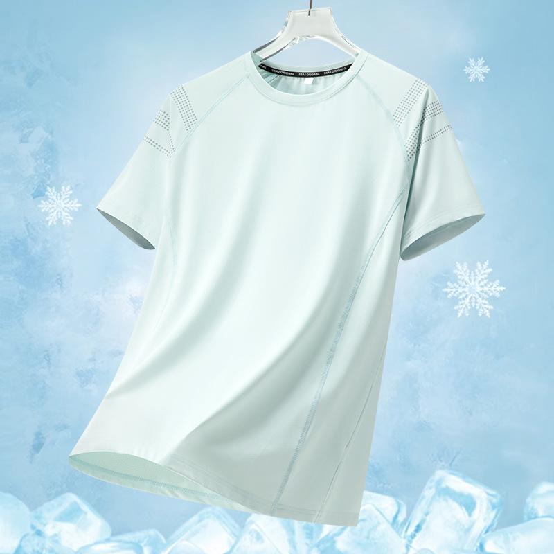 L-8XL Ice Silk Quick-drying Short-sleeved Men's T-shirt Men's Loose Half-sleeved Shirt Sports Fitness Clothing Plus Fat Plus Size T-shirt For Men