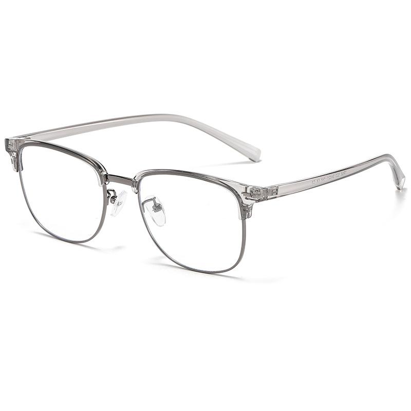 

14516 Металлическая ретро-оправа Tr90, новая оправа для очков 2023 года, модная классика, анти-синяя, полуоправа, рисовый гвоздь, плоское зеркало