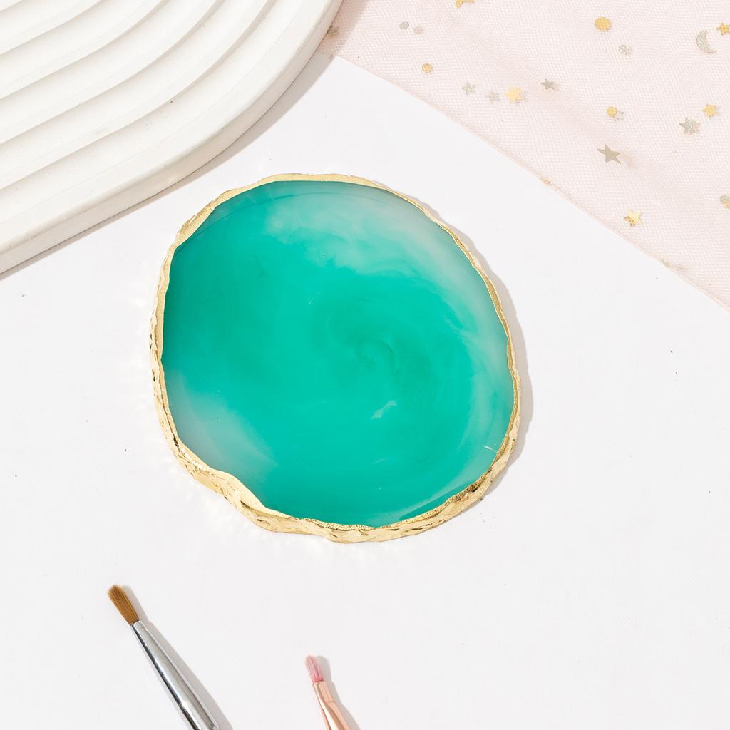 Nail Art Color Palette Resin Agate Gold Border Color Palette Nail Art Display Board Color Palette Resin Nail Art Color Palette
