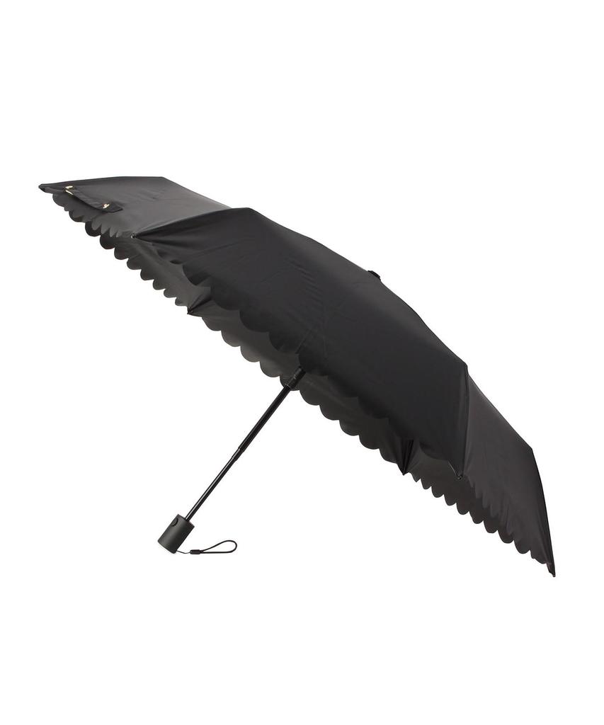 D Folding Automatic Opening and Scallop Black 00 P9432688 ITS'DEMO Umbrella, Lightweight, Closing, Pattern, Women's, (019) (Free Size),