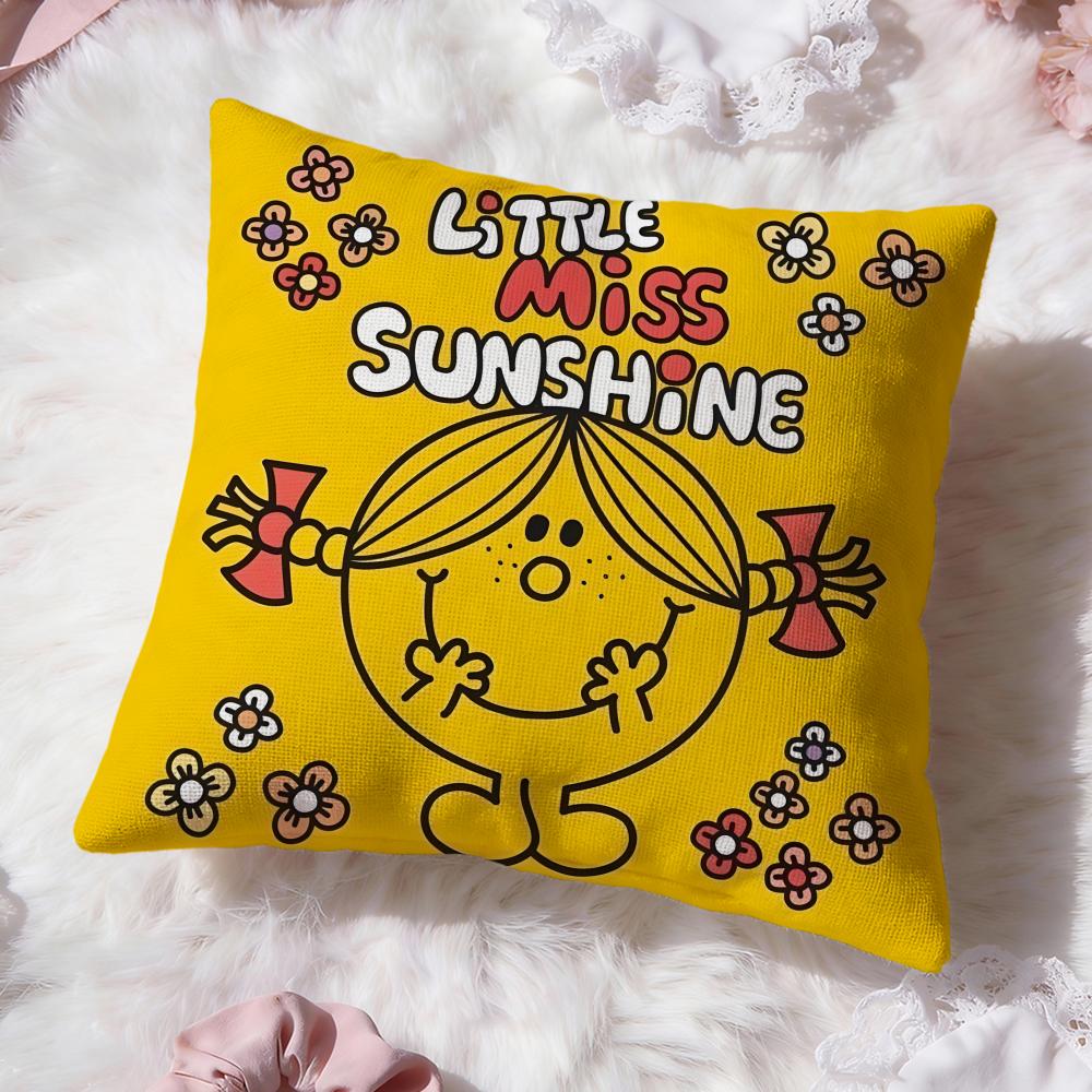 cute Mr. Men and Little Miss Cushion Cover Premium Comfort Reversible Pillow Cove -Two in One Design for Any Room & Car Interior