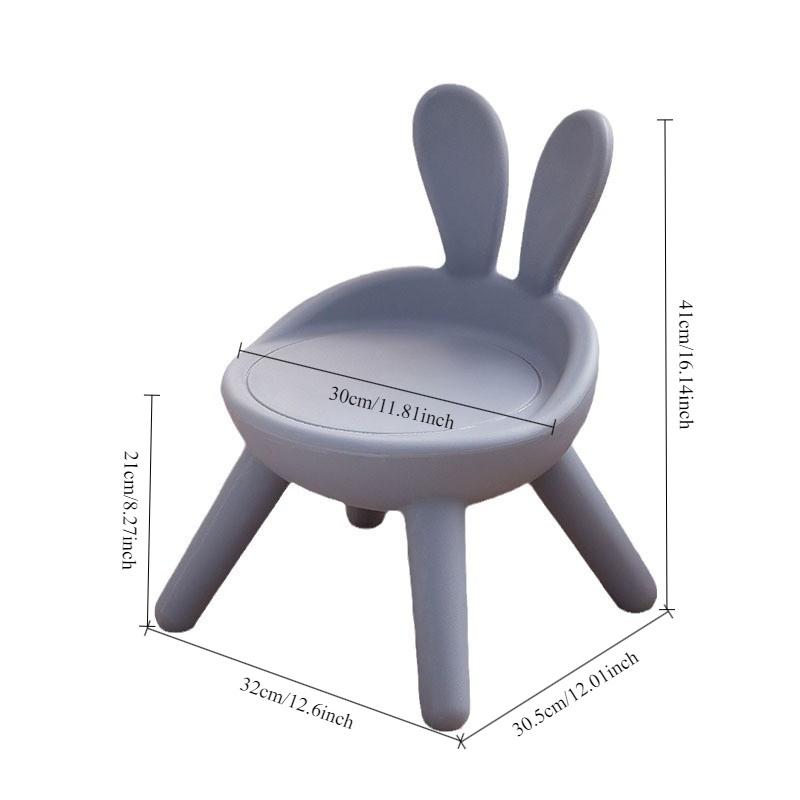 1Pc cute rabbit shape back chair, animal chair, plastic back chair, indoor small bench, shoe changing stool