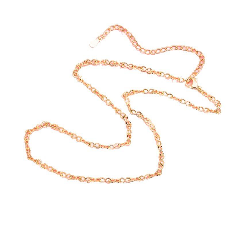 925 Sterling Silver 2- Layer Love Heart Chains Necklace For Women Choker Chain Wedding Engagement Jewelry Gift
