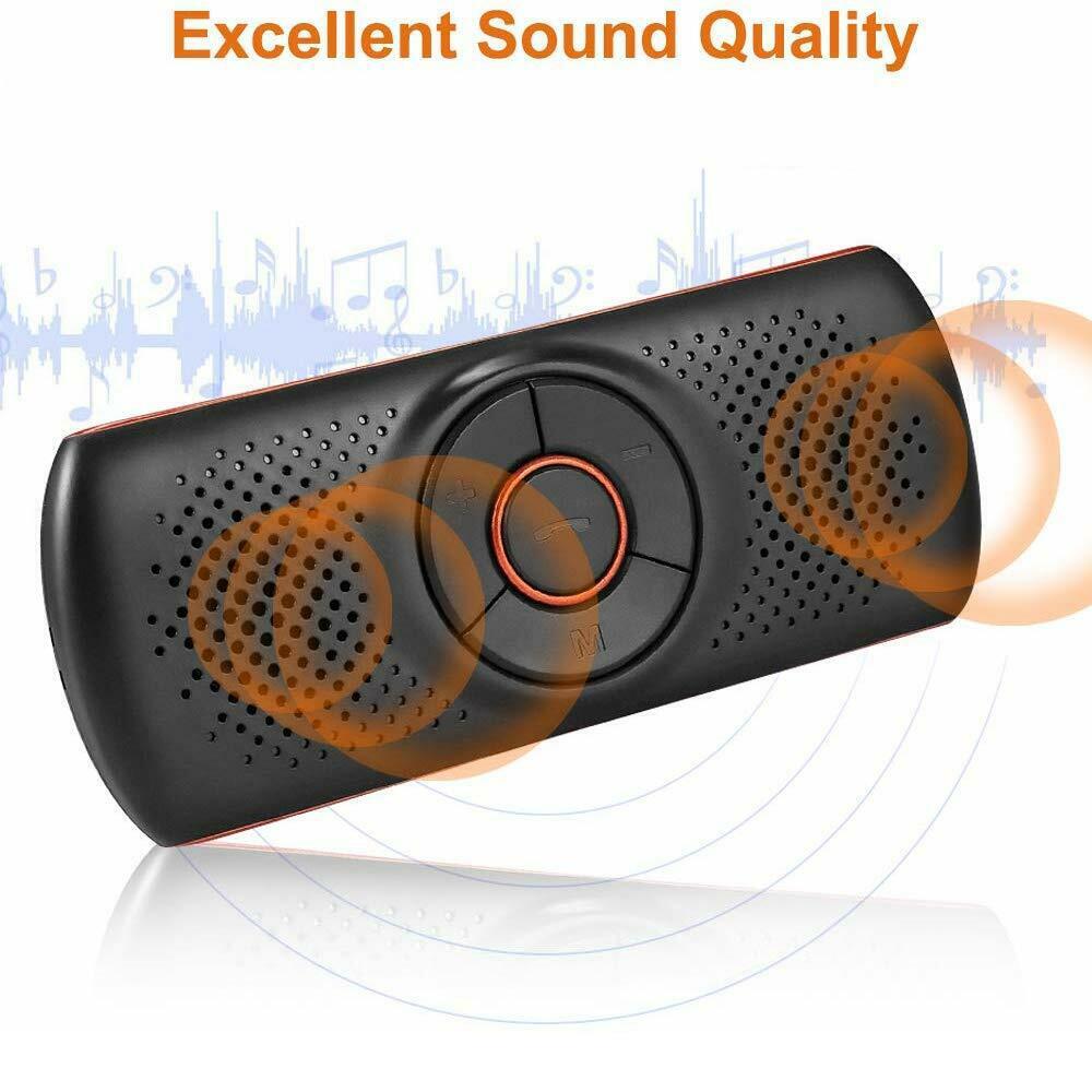 Car Kit Handsfree Speakerphone Multipoint Sun Visor Speaker for Phone Smartphones Car Charger Hands Free Bluetooth-compatible
