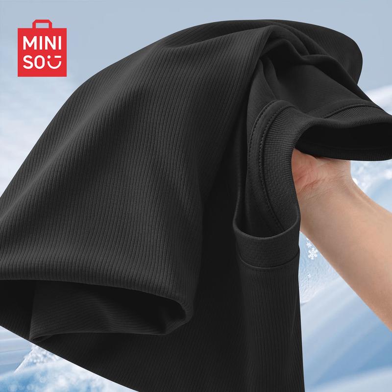 MINISO Herren Quick-Dry Atmungsaktives Kurzarm-T-Shirt