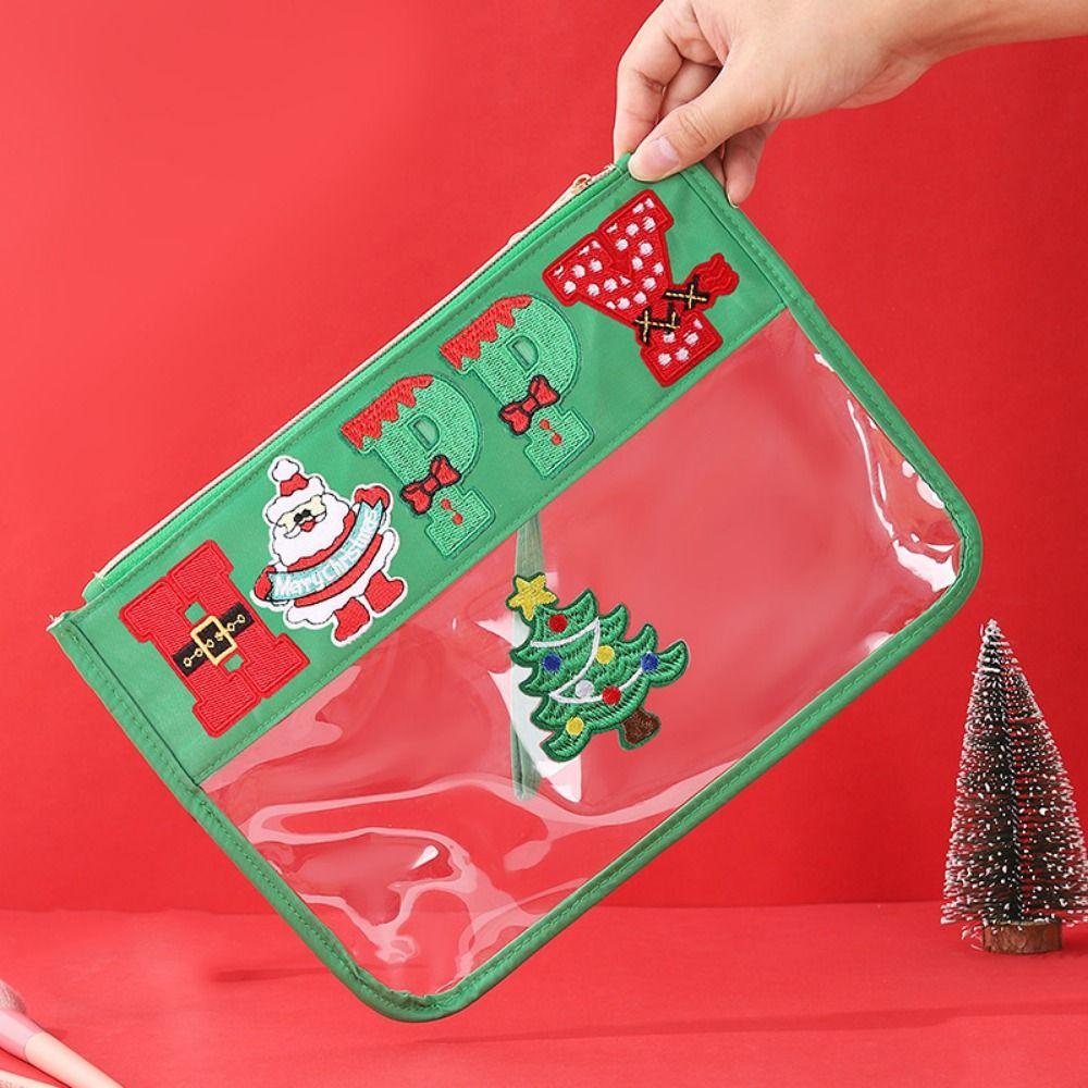 Creative Cosmetic Zipper Pouch Waterproof Christmas Toiletry Bags  Travel