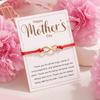 1 Mother's Day Greeting Card Bracelet with Infinite Loop and 8-shaped Braided Rope Bracelet Suitable for Holiday Gift Giving