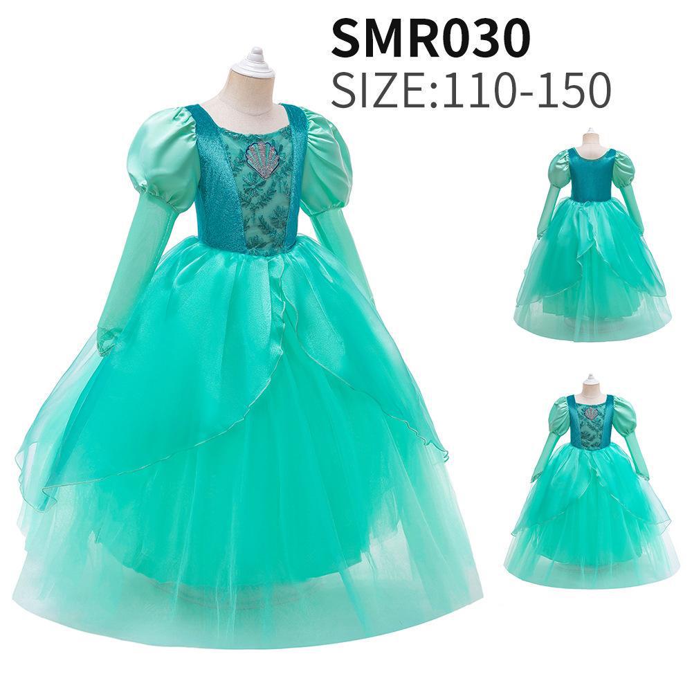 Jasmine Aladdin Princess Mermaid Cosplay Dress for Girls - Halloween Performance & Flower Girl Outfit
