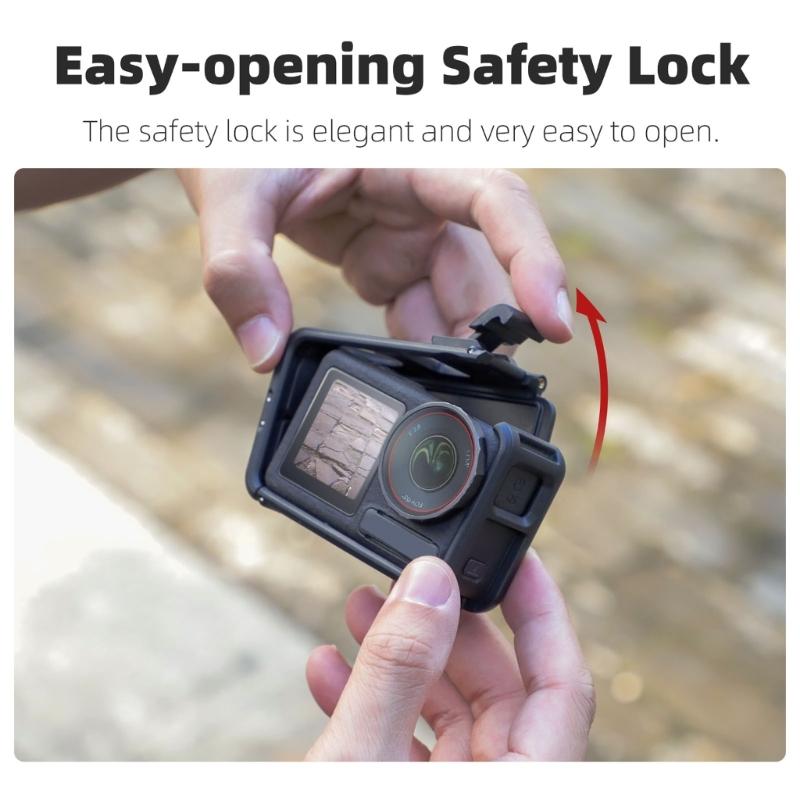 Detachable Shockproof Frame Cage Compatible for 5Pro/4/3 Sports Cameras Heat Dissipation Design Screen Sun Hood