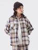 Beams Boy Women's Work Check Shirt, IVORY 2, L/S