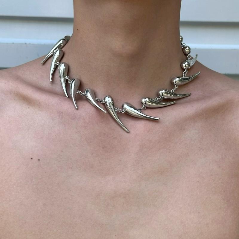 Geometric Asymmetrical Irregular Alloy Pendant Necklace Men Women Hip Hop Streetwear Statement Jewelry