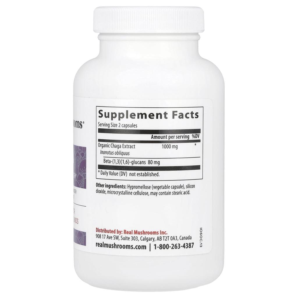 Chaga Mushroom, Mushroom Extract Powder, 120 Capsules
