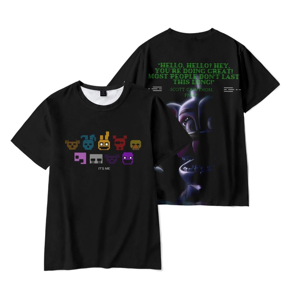 New Fashion Five Nights At Freddy's 3D Printed T-shirt Men Women Casual Fashion Round Neck Short-sleeved Kid Funny Trendy Unisex Tees Tops