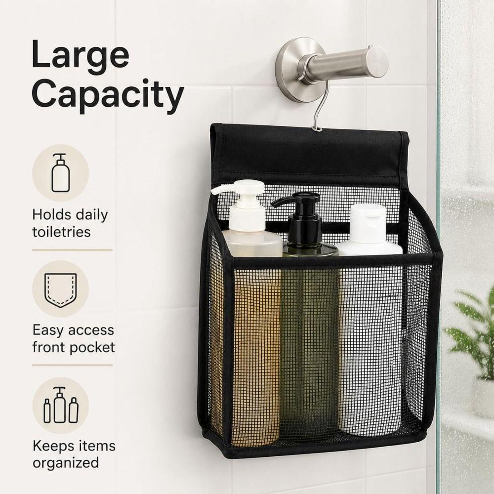 Mesh Hanging Shower Bag Large Capacity Wash Bag Bath Basket Shower Storage Basket Gym
