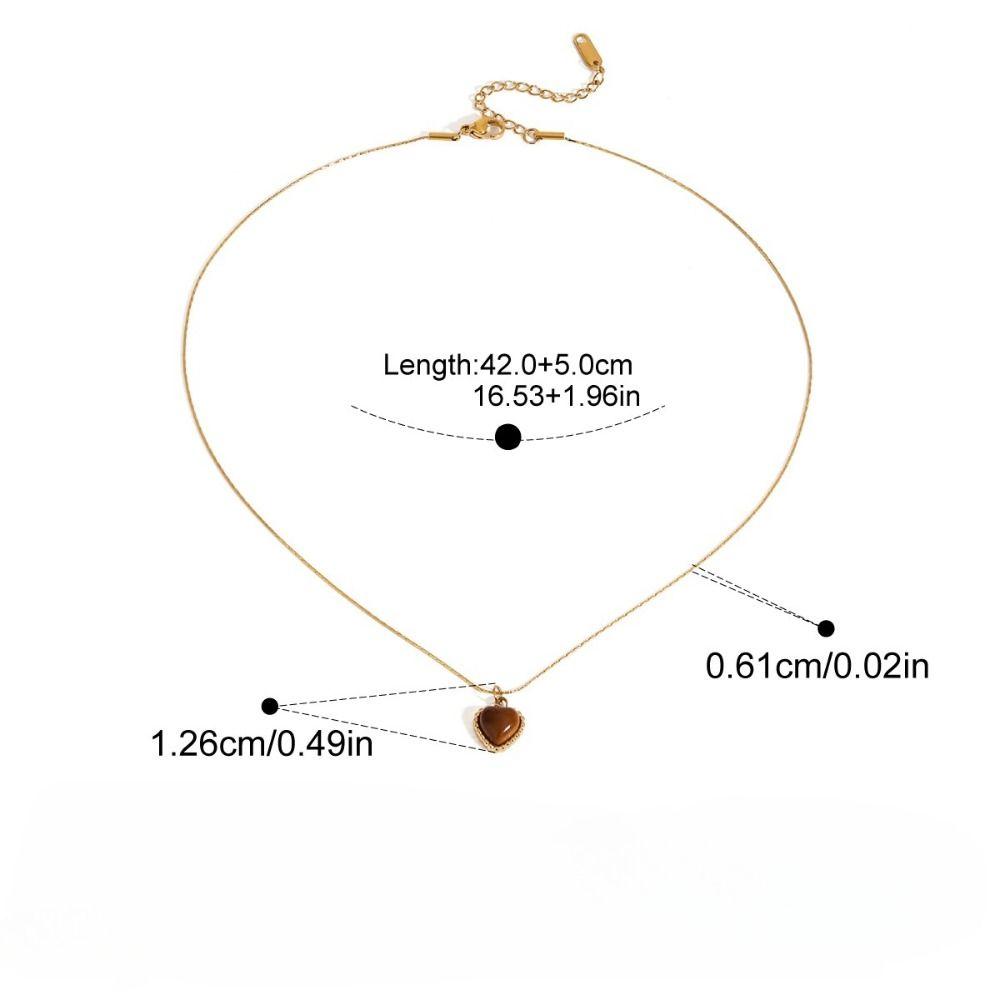 Irregular Simple Metal Necklace Stainless Steel Heart Collarbone Chain Party