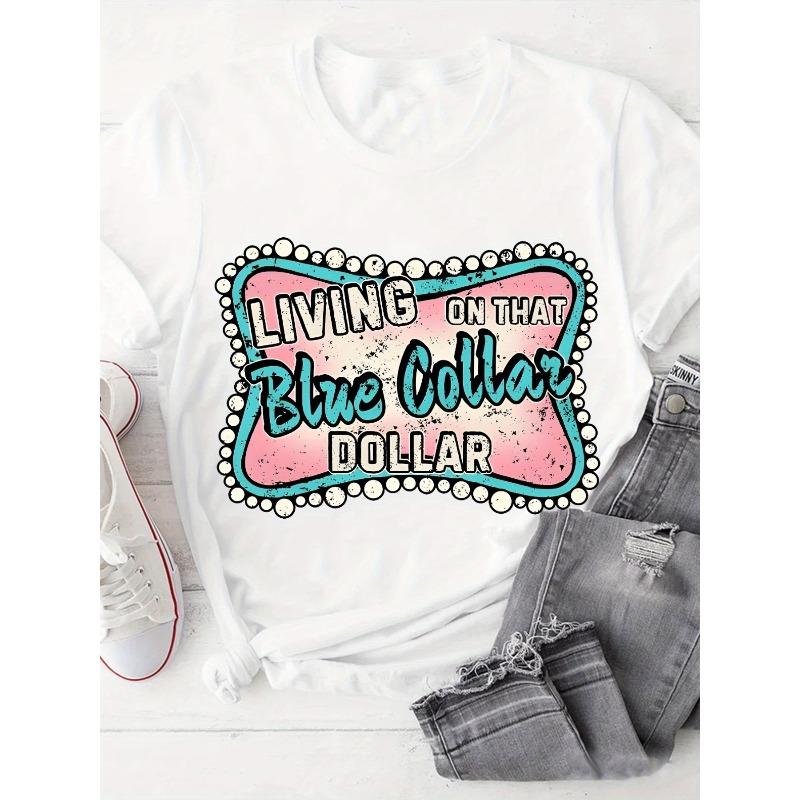 [Summer] Blue-collar Life, Live the Blue-collar Spirit Printed T-shirt, High-quality Outdoor Top