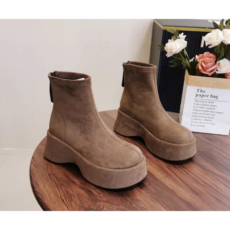 High Heels Women Ankle Boots Fashion Platform Suede Shoes Sport Winter Short Boots 2025 Designer Dress Botas Mujer De Zapatos