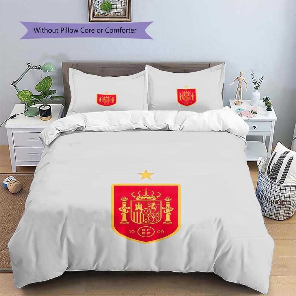 Set Copripiumino Trapuntato con Fantasia La Roja Decorazione per la Casa Regalo (1 * copripiumino + 2 * federe senza imbottitura)