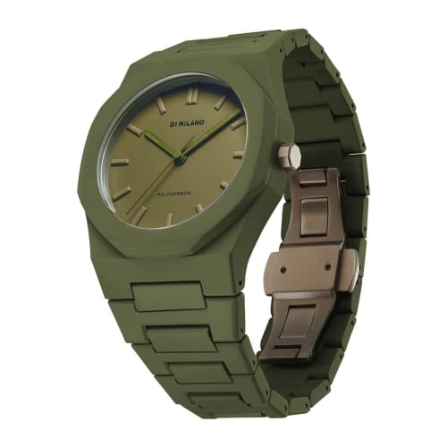 Authorized D1MILANO Men's PCBJ22 Military Green Polycarbonate Watch