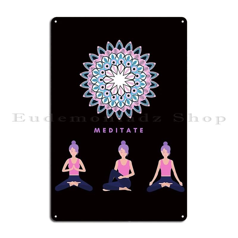 Yoga Butterfly Meditation IS MY MEDICATION  Metal Wall Decor Printed Garage Decoration Sign Tin Sign Poster 20x30cm（7.8x11.8inch）