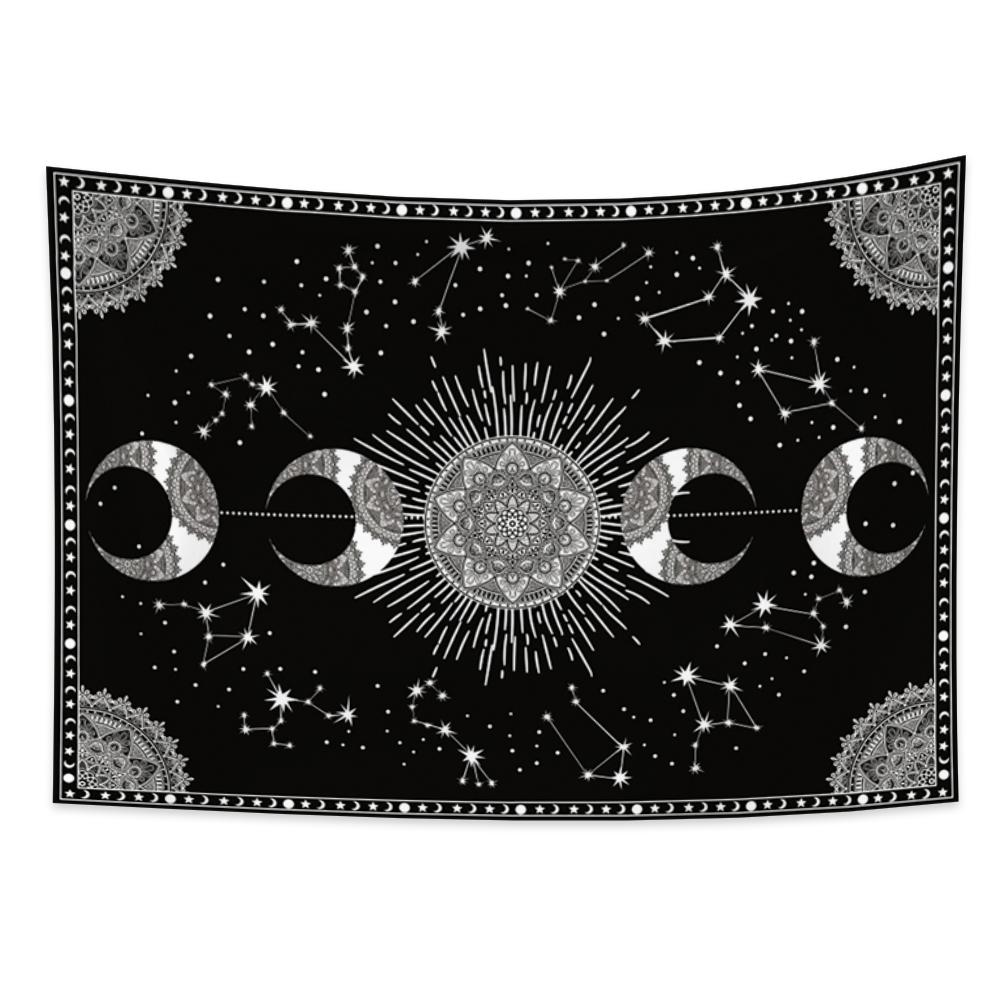 Tarot Faza Lunii Tapiserie cu flori Fluture Craniu Agățat pe perete Decor scenă psihedelică Decorare vrăjitorie Decorare cameră