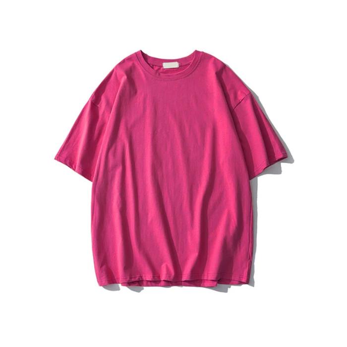Sommer Einfarbig Reine Baumwolle T-Shirts Damen Harajuku Übergroß Kurzarm Y2k Tops Unisex Koreanische Streetwear Lässig Basic T-Shirt Weiblich Gute Qualität