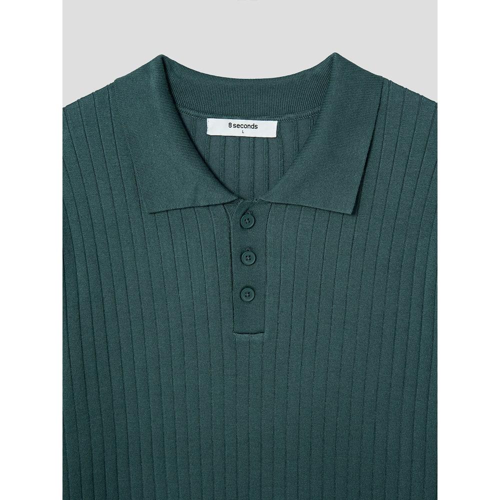 8seconds Wide Ribbed Collar Short Sleeve Knit Green (424751Ly3M)