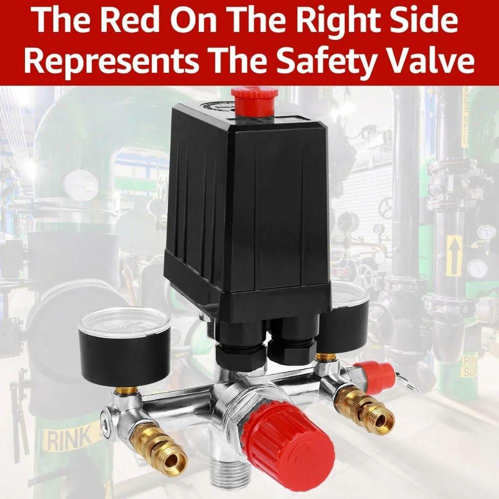 90-120PSI Air Compressor Control Switch Vertical Switch Manifold Regulator  Pneumatic Power