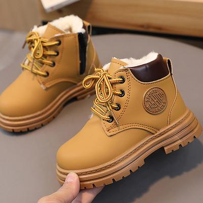 Children's Martin Boots Winter Velvet Thickened Boys and Girls Warm Cotton Boots Middle and Older Children Non-slip Short Boots Baby Boots