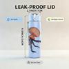 1PC Floating Jellyfish Illustration 750ml Color Plastic Sports Water Bottle Leakproof Flip Straw Lid Suitable for Sports Office Home Use