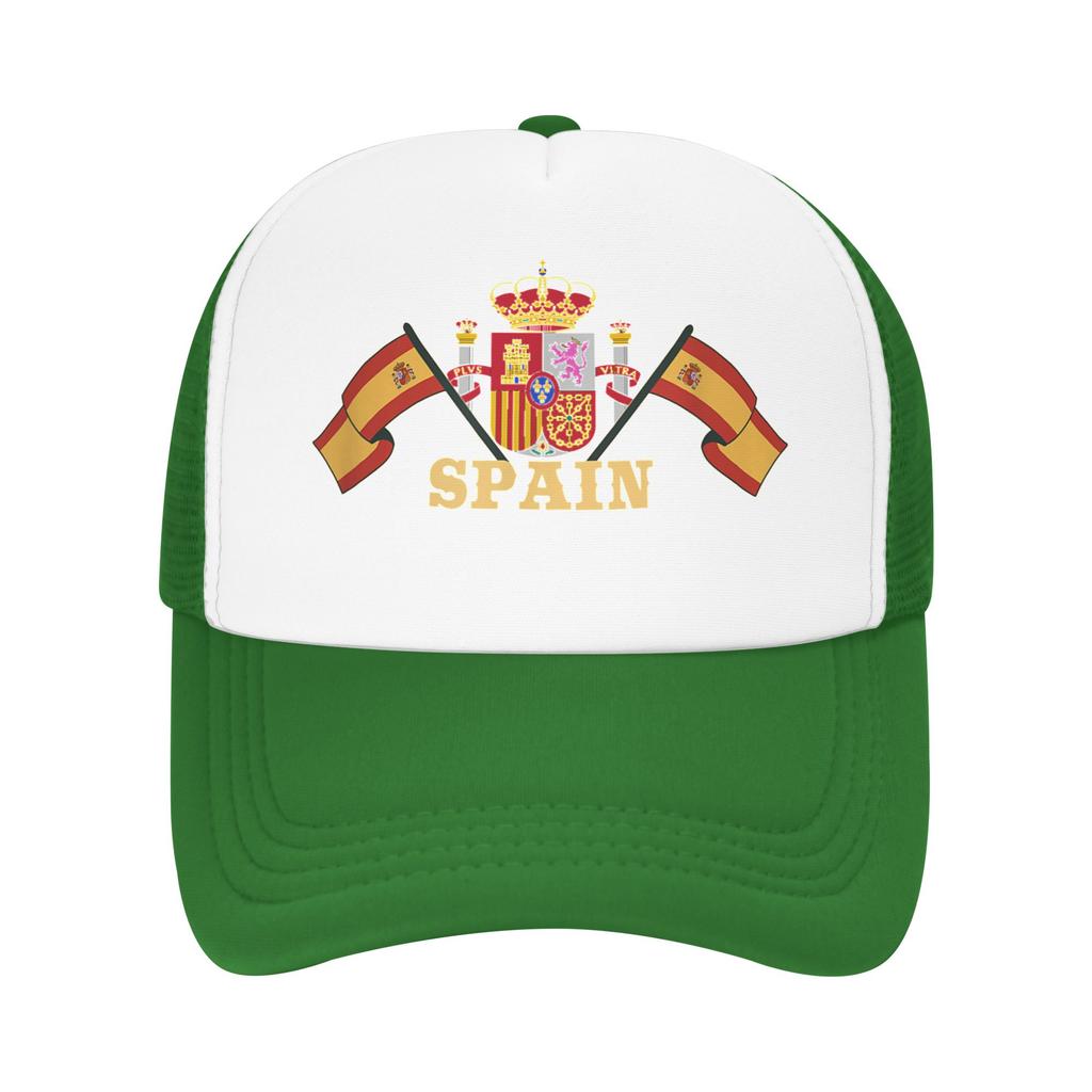 Het wapenschild van Spanje Zonnehoeden Spaanse Vlag Vintage Unisex Unisex Mesh Hip Hop Hoeden Vizier Print Wandelen Vissen Pet