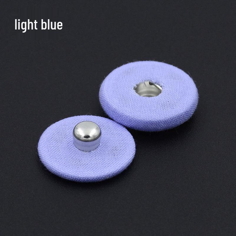 Metal Snap Button with Colored Fabric Cover - High-End Copper Male-Female Hidden Buckle