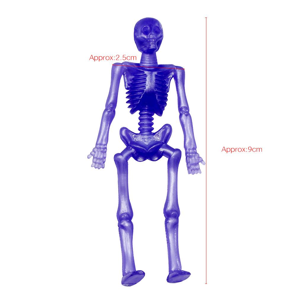 Tpr Soft Rubber Elastic Telescopic Little Zombie Skeleton Man Halloween Trick Funny Toy