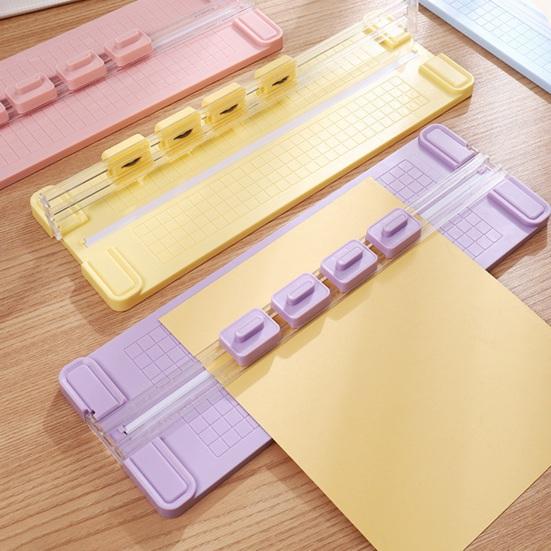 Paper Cutters Portable Double-Ended Orbital Trimmer 4-in-1 Blades Mini Paper Trimmer with Ruler Grid Scrapbooking Tool for Precise Crafting DIY