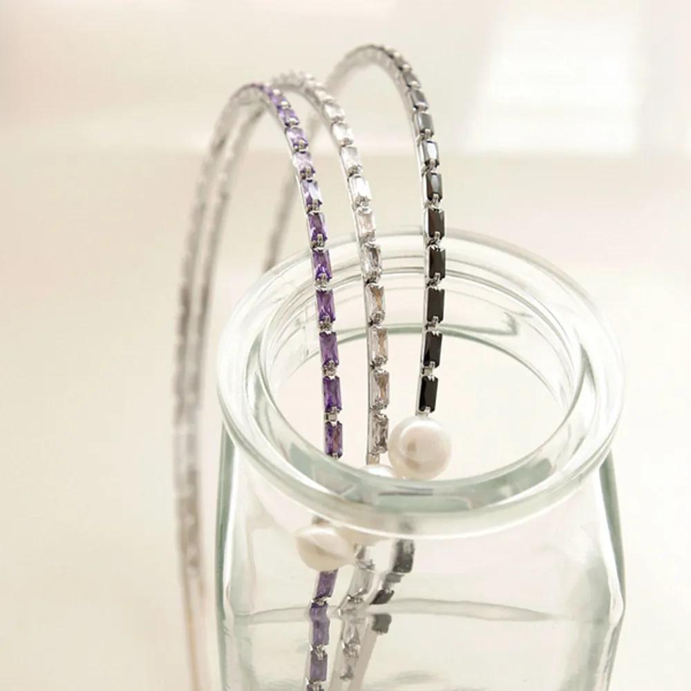 J Lauren Pearl Point Slim Cubic Line Hairband H0852 white
