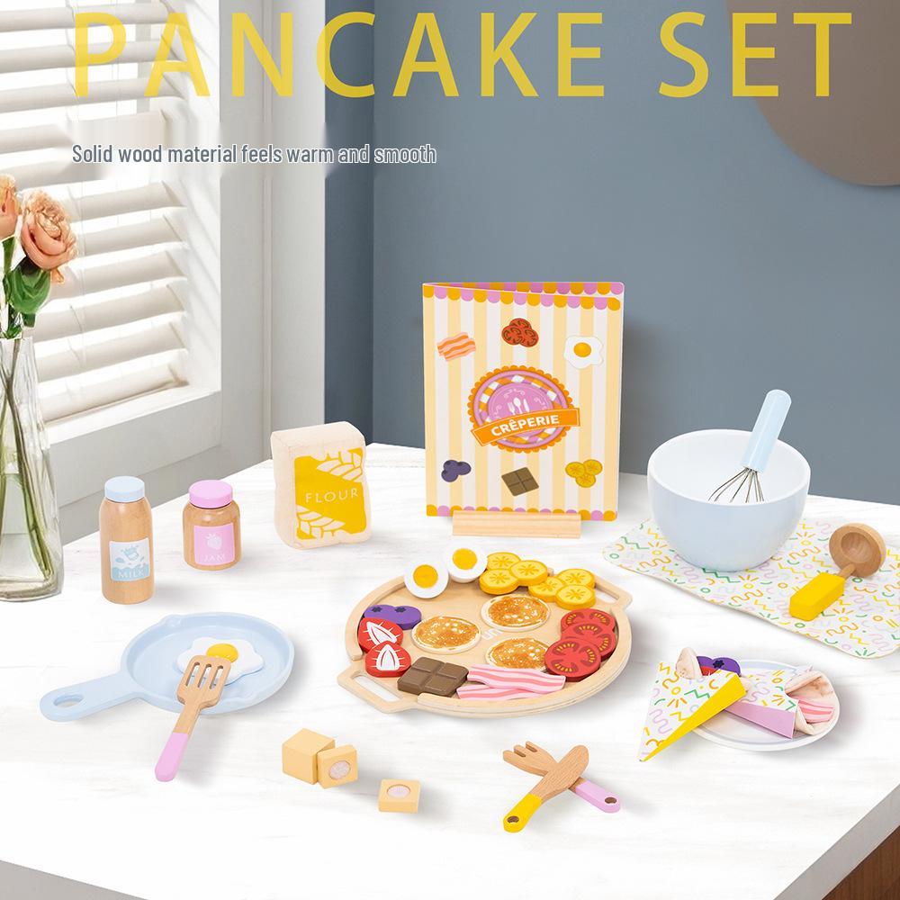 

Wooden Pretend Play Kitchen & Waffle Set - Educational Toys for Children