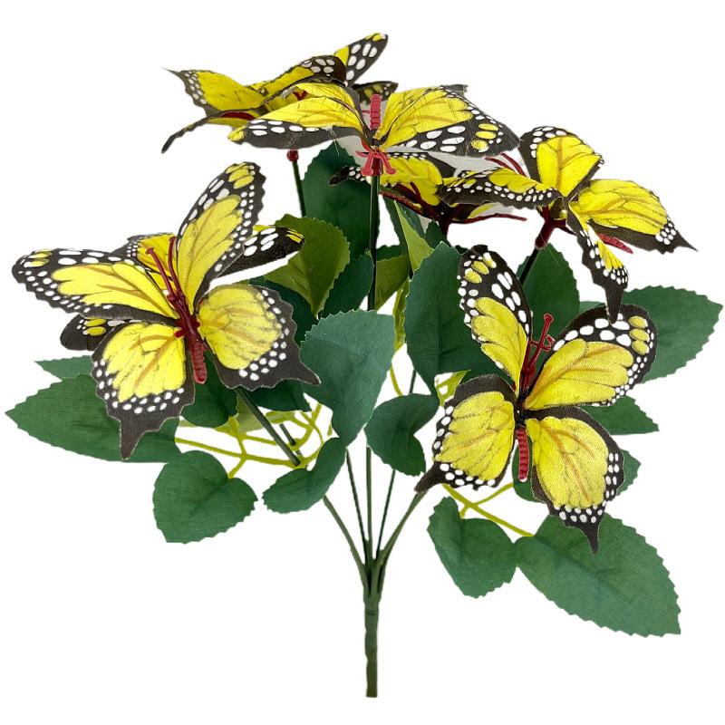 Vibrant Artificial Butterfly Flower Arrangements - Multi-Color Plastic Blooms for Indoor/Outdoor, Window Box, Pot & Party Decor