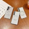 Compatible Samsung Transparent Phone Case with Rotating Bracket, MagSafe, and Four-Corner Drop Protection for A57, A35, and A54.