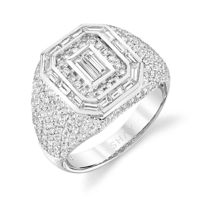 Milangirl Круглые Кольца Мужские Серебристый Цвет Iced Out Фианиты Кольцо Подарки подарки для мужчин 6